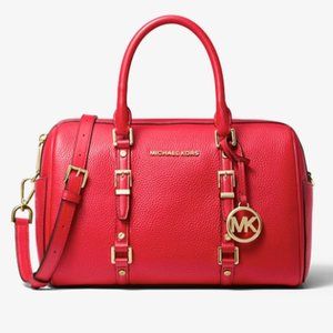 Michael Kors Bedford Legacy Leather Duffle Satchel in Red